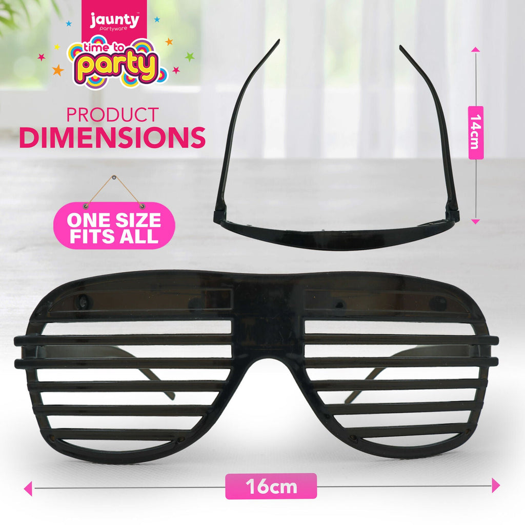 Jaunty 144pk Party Glasses for Adults Flashing Neon Rave Accessories - Light Up Glasses for Adults - Multicolour LED Glow for Kids Birthdays, Festivals, Dance Events, Fancy Disco Celebration Parties