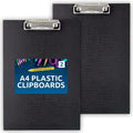 A4 Clipboard Black PVC Holder with Pen Clip | 2 Pack