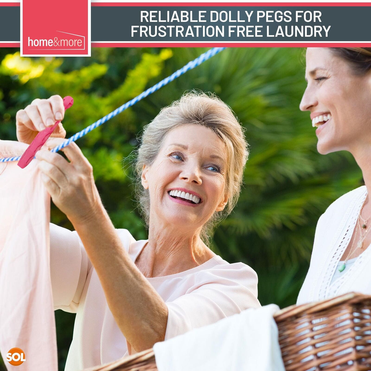 Strong Dolly Pegs Durable Plastic Laundry Clips | 72 Pack