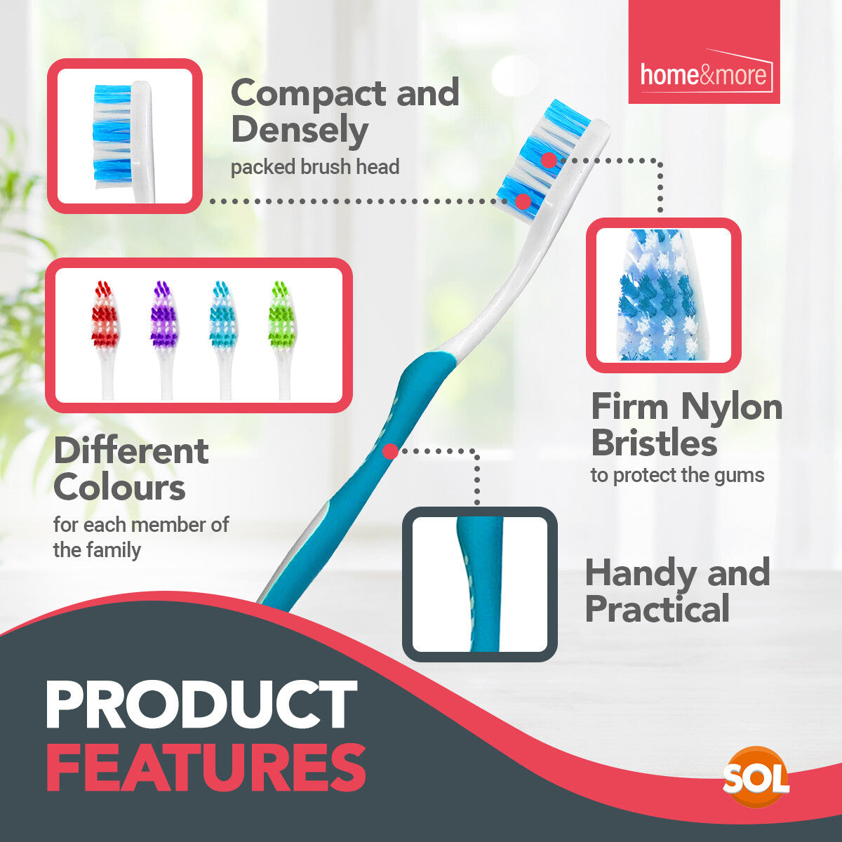 Adult Toothbrushes Soft Medium Bristles | Dental Care | 8 Pack