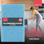 All Purpose Cleaning Cloths Blue | Multi Surface Wipes for Kitchen & Home | 100 Pack