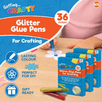 Glitter Glue Pens Set | Art Craft Sparkly Washable Markers | 12 Pack