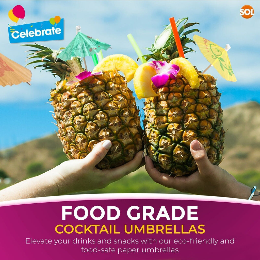 Paper Cocktail Umbrellas Birthday Party Drink Decorations | 50 Pack