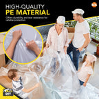 Heavy Duty Clear Dust Sheets 3.6M Decorating Polythene Covers | 6 Pack