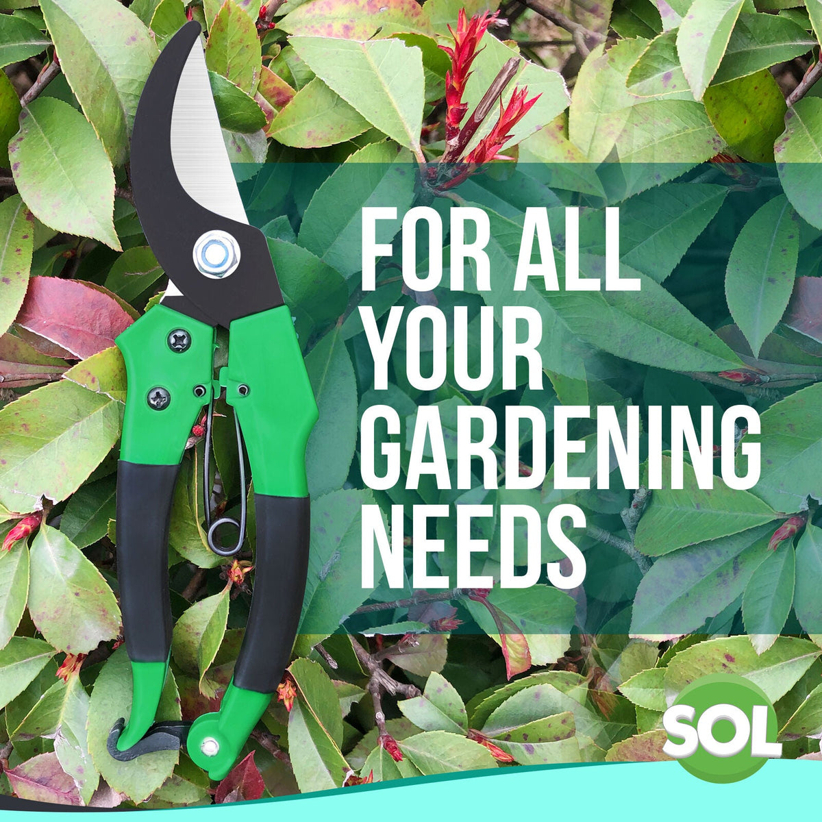 Pruning Shears 8" | Garden Secateurs Hand Cutter Snips | 1 Pack