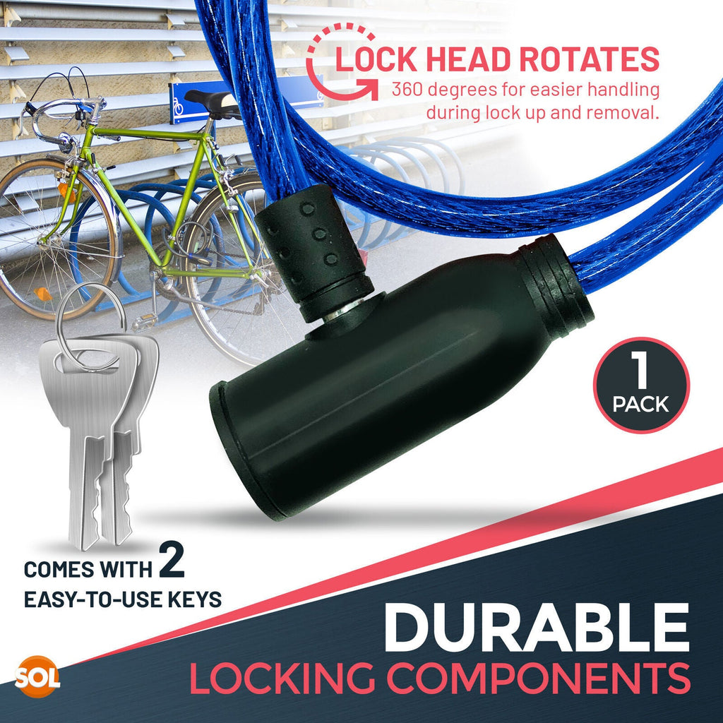 Bike Lock Cable with Keys 650mm | Steel Bicycle Security | 2 Pack