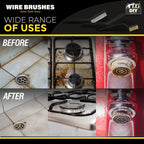 Wire Brush Set | Steel Brass Nylon Cleaning | 3 Pack