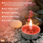 Scented Tea Light Candles | 4 Hour Burn Fragrance | 75 Pack