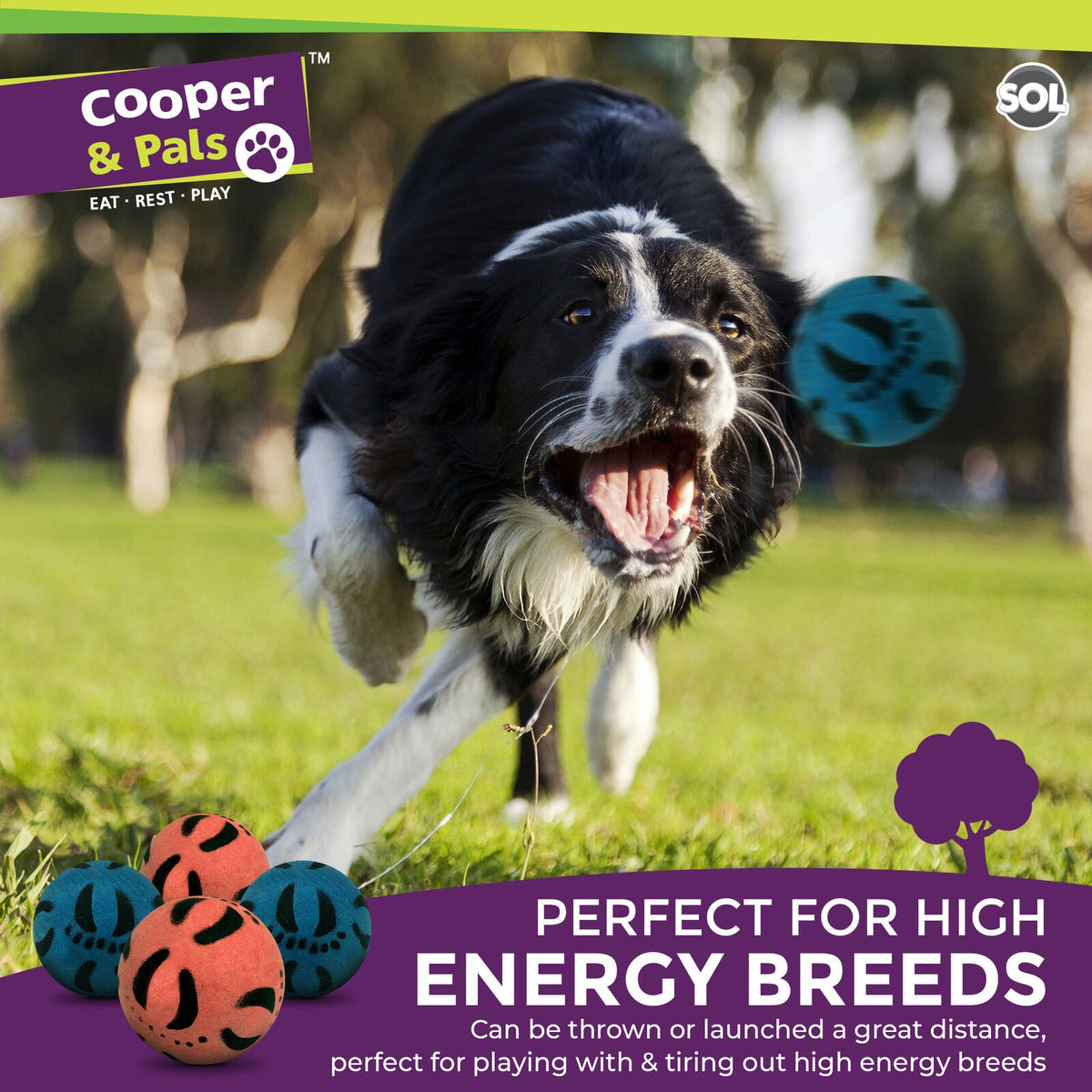 Cooper & Pals 24pk Bulk Rubber Balls, 60mm Strong & Durable Dog Balls, Soft and Bouncy Design, Perfect for Fetch, Chewing, and Playtime, Pet-Friendly Materials For Active Dogs, Training Outdoor Fun