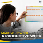 SOL Weekly Planner Pad for Scheduling & Time Management, 52 Sheets Tear-Off Design, 27x19cm Oraganises Schedules, Academic Planning, Personal Journal & Meal Plans, Ideal for Desk, Office and Home Use