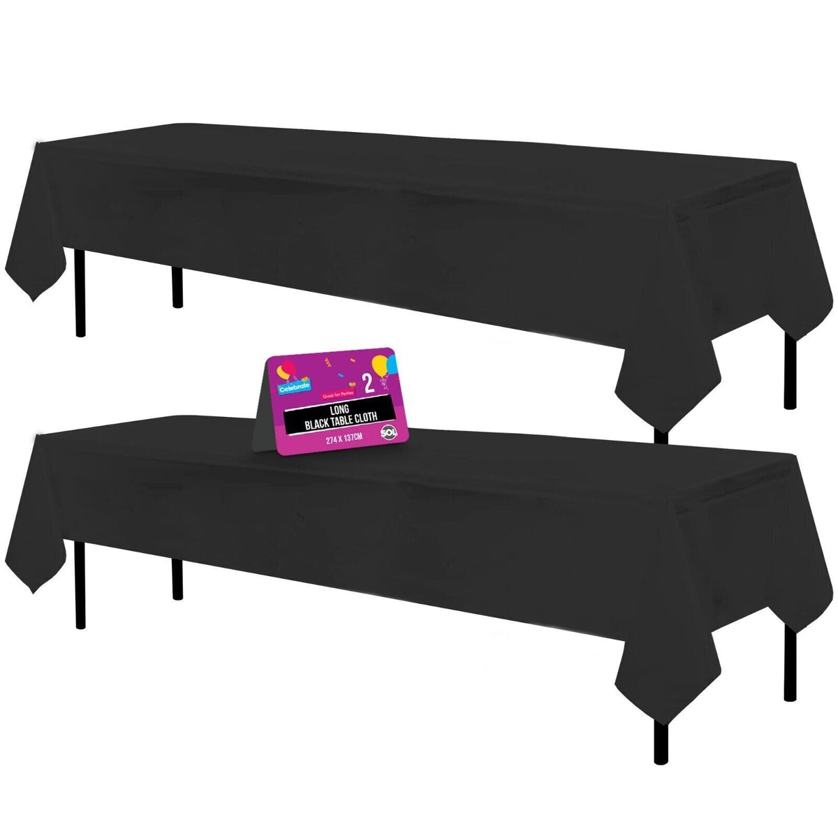 Plastic Table Cloth Covers Rectangular | Party Tableware | 2 Pack