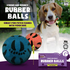 Rubber Dog Balls | Bouncy Solid Hard Fetch Chew Toys | 4 Pack