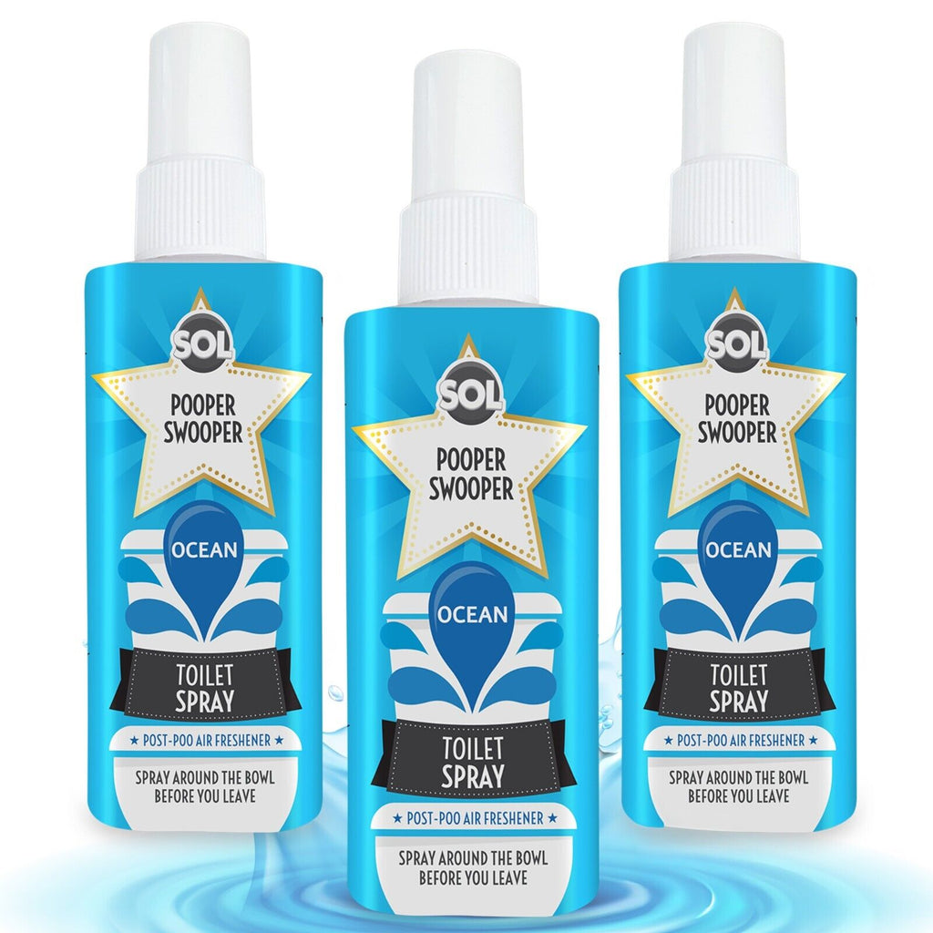 Pooper Star Toilet Spray | Ocean Scent Air Freshener | 3 Pack
