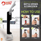Metal Bottle Opener | Corkscrew & Beer Cap Remover Waiter’s Tool