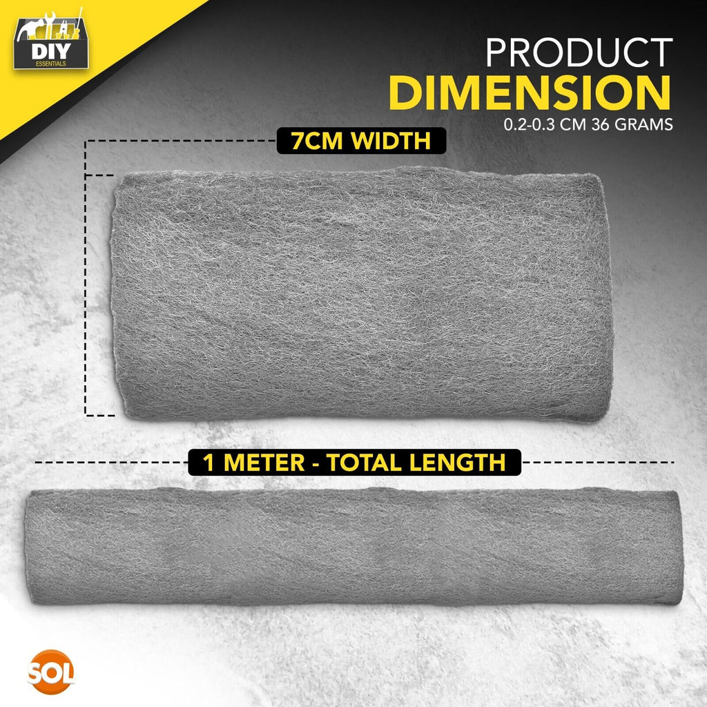 Steel Wire Wool Roll | Grade 0 Fine | 1 Metre