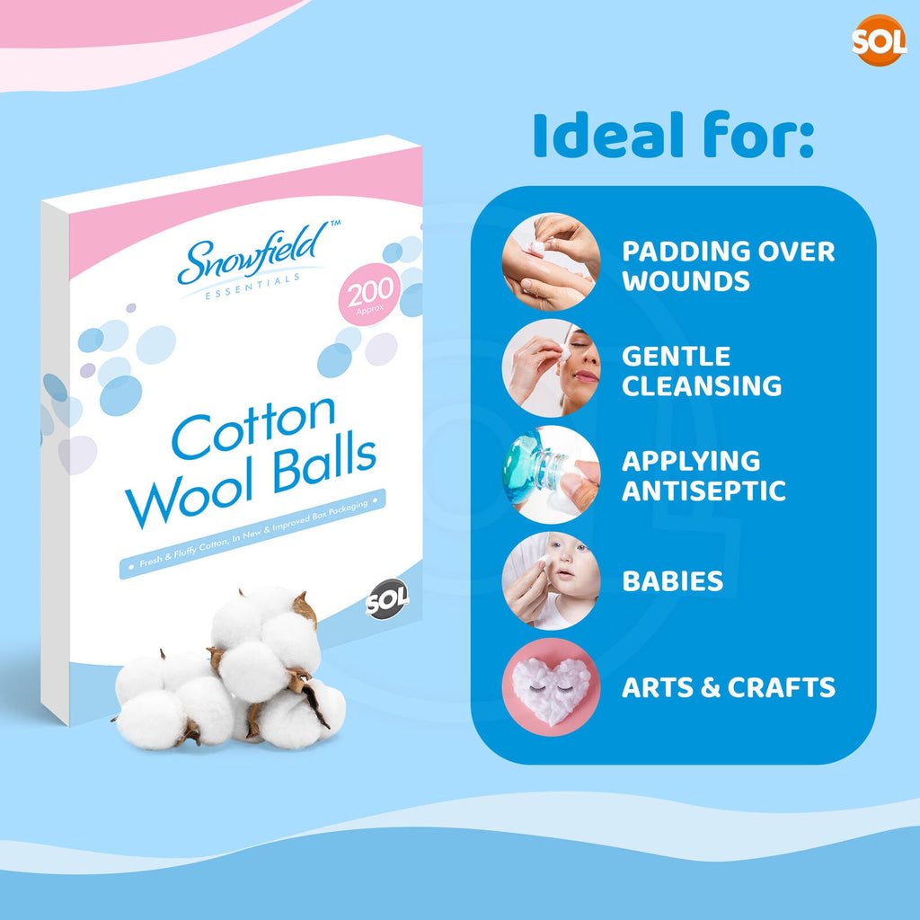 Cotton Wool Balls Makeup Nails Cleaning | 200 Pack