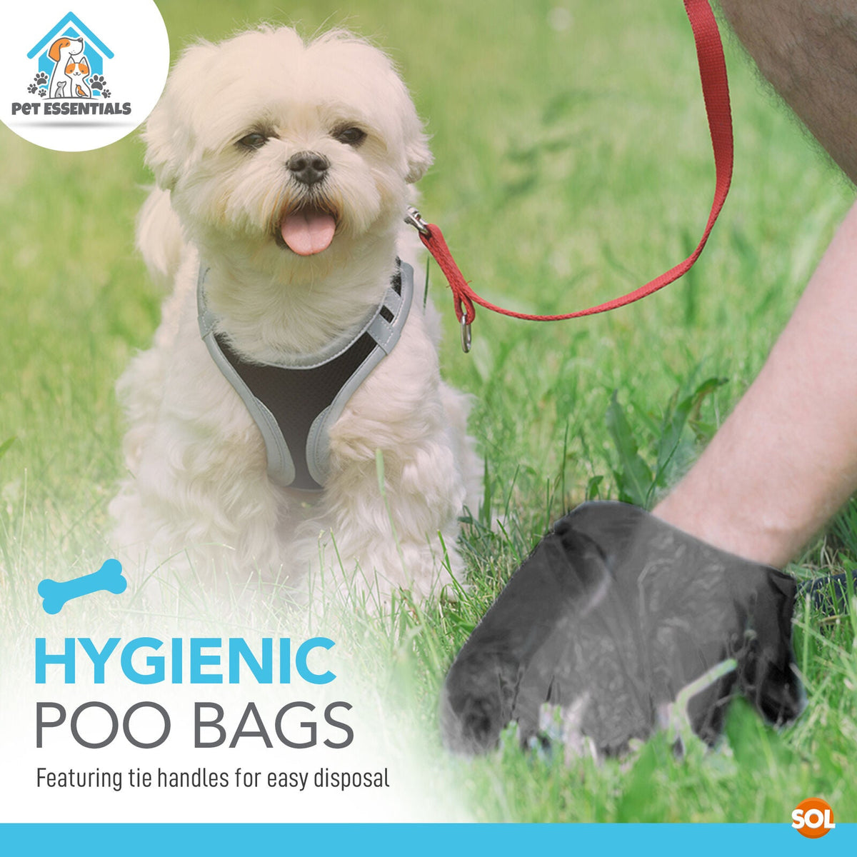 Doggy Bags | Extra Strong Easy Tie Pet Waste Bags | Large