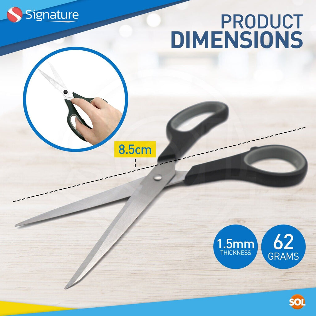 Stainless Steel Craft Scissors 21.5cm | Comfort Grip 8 Inch | 2 Pack