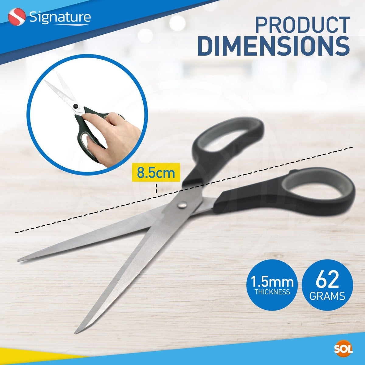 Stainless Steel Craft Scissors 21.5cm | Comfort Grip 8 Inch | 2 Pack