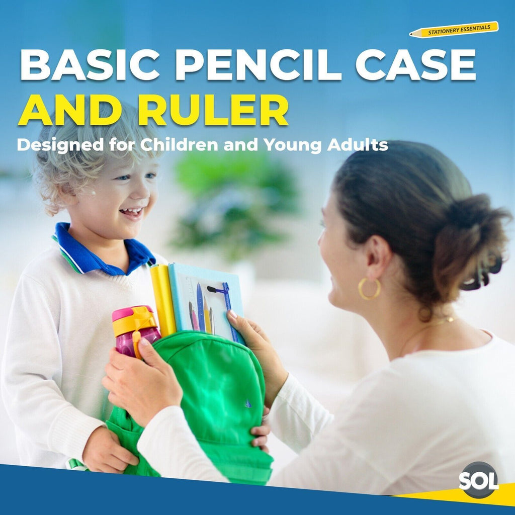 Clear Pencil Case with 30cm Ruler – Large Exam Compliant Set