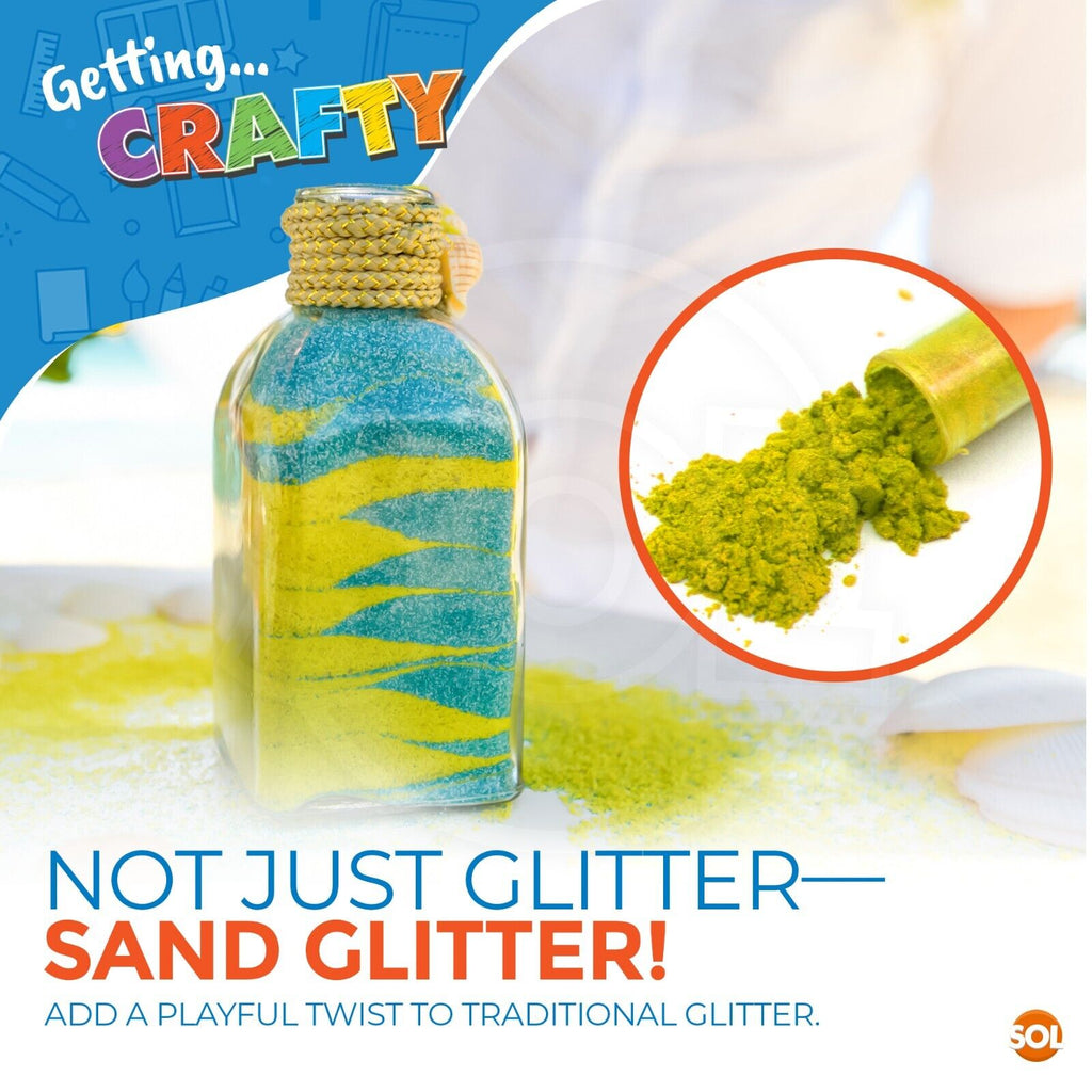 Coloured Craft Sand & Glitter Set 30 Pot Tubes Assorted