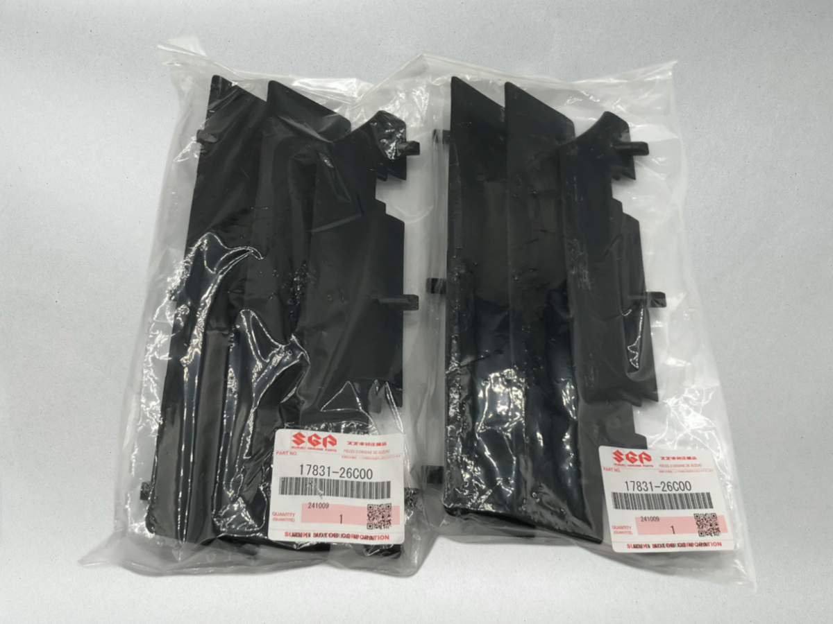 2 Suzuki Black Radiator Cover Guards RM125/250 RMX250 RM RMX 125 250 17831-26C00