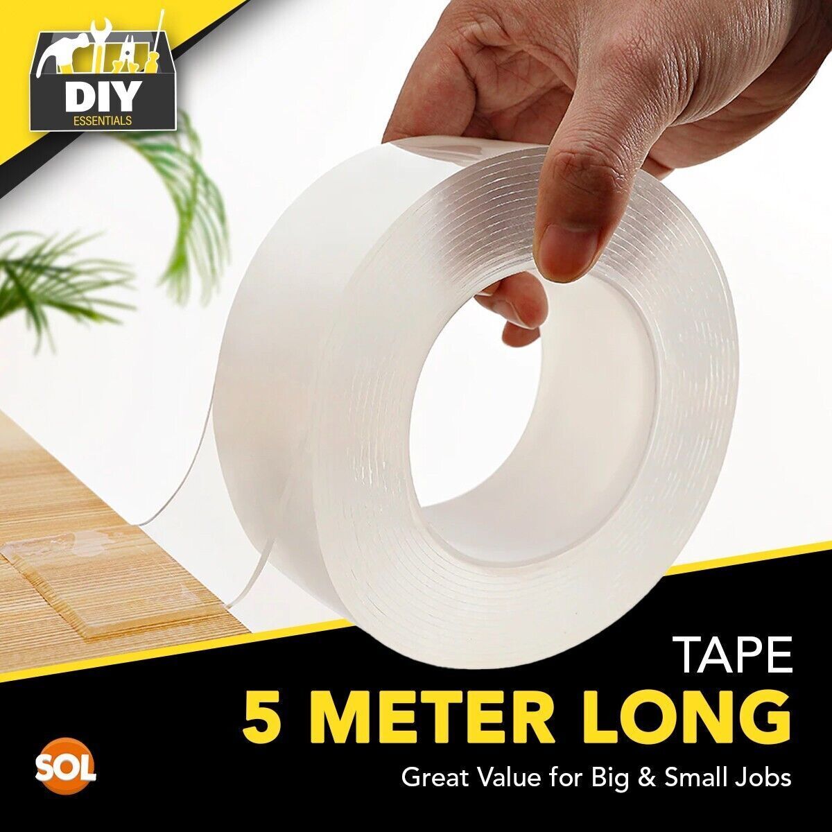 Nano Double 10M | Sided Tape Reusable | Washable & Removable