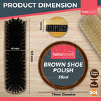 Shoe Brush Set | Leather Shoe Polish Brushes for Black & Brown Shoes | 2 Pack