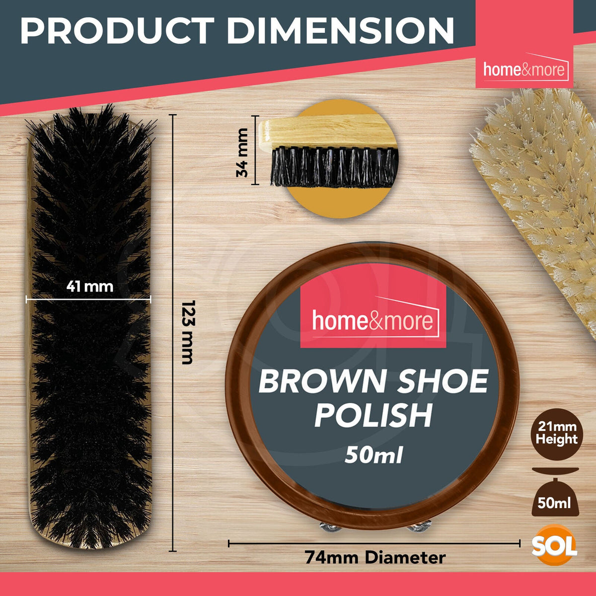 Shoe Brush Set | Leather Shoe Polish Brushes for Black & Brown Shoes | 2 Pack