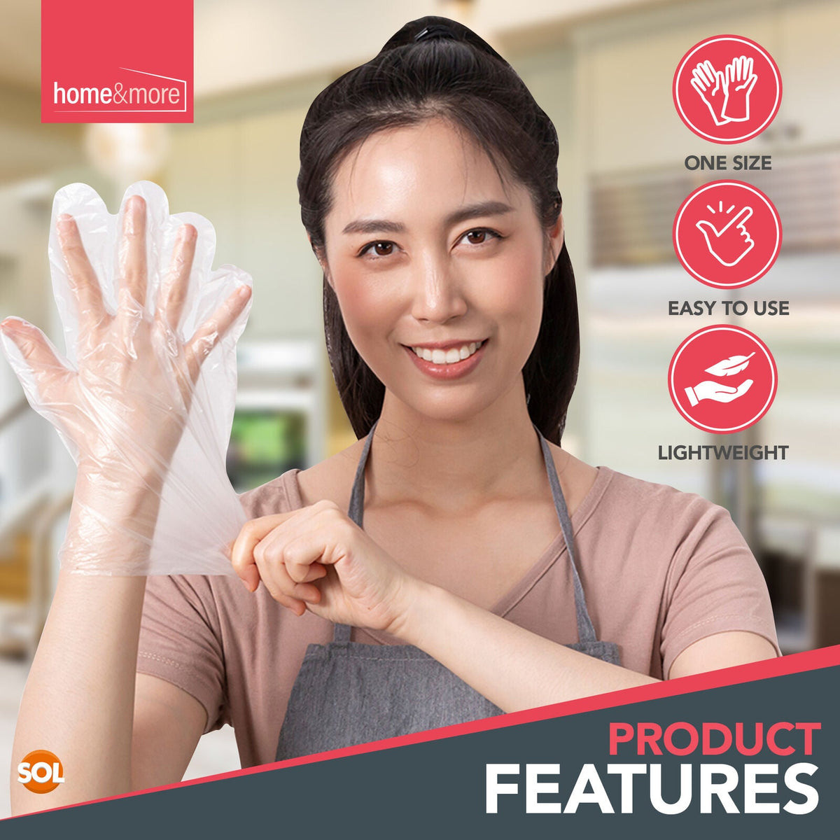 Disposable Plastic Gloves PE | Catering Food Safe Prep | 300 Pack