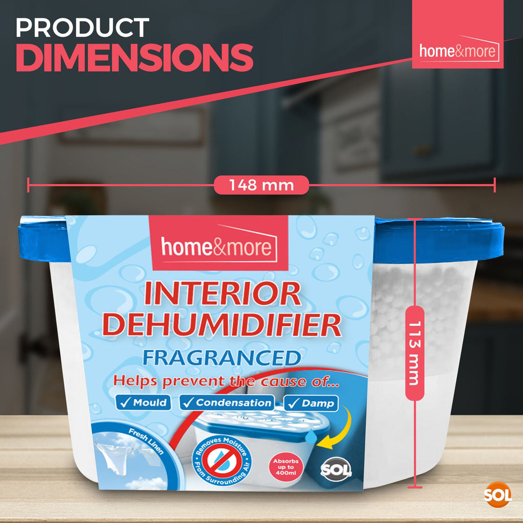 SOL 12pk 400ml Interior Dehumidifiers in Lavender, Citrus or Rose Scent | Windor Moisture Absorber for Home, Wardrobe, Damp Traps Condensation Absorbers Window, Mini Dehumidifier Disposable