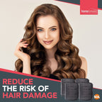 SOL 4pk Black Hair Rollers for Hair Volume - Self Grip, Boost Volume, Create Bouncy Waves, Reduce Heat Damage, Compact, Easy to Use, Travel-Friendly Styling Curler for Everyday Styling or Quick Fixes
