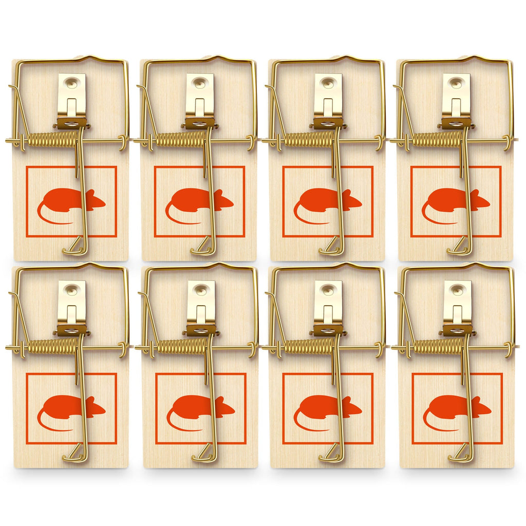 Wooden Mouse Traps | Reusable Rodent Pest Control | 8 Pack