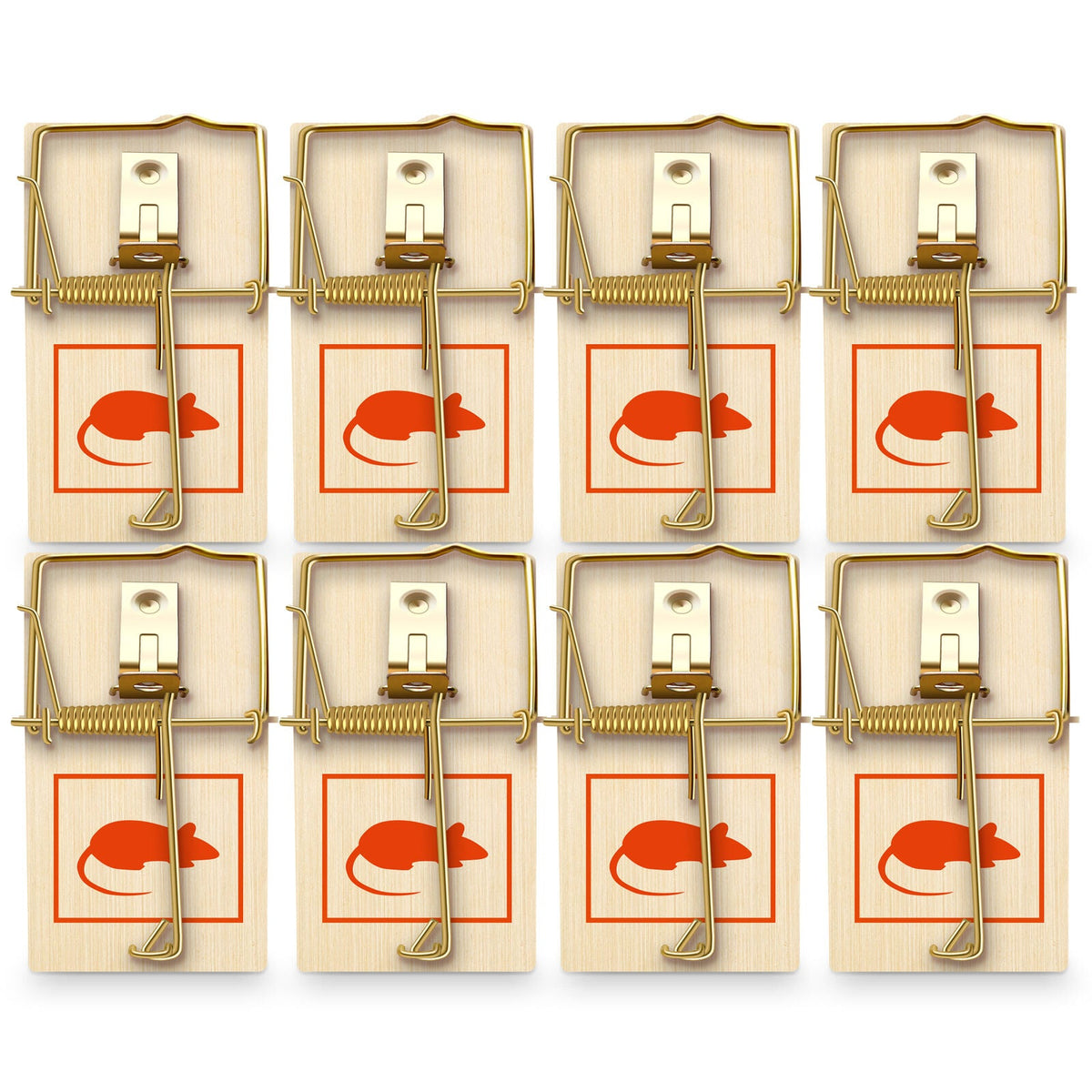 Wooden Mouse Traps | Reusable Rodent Pest Control | 8 Pack