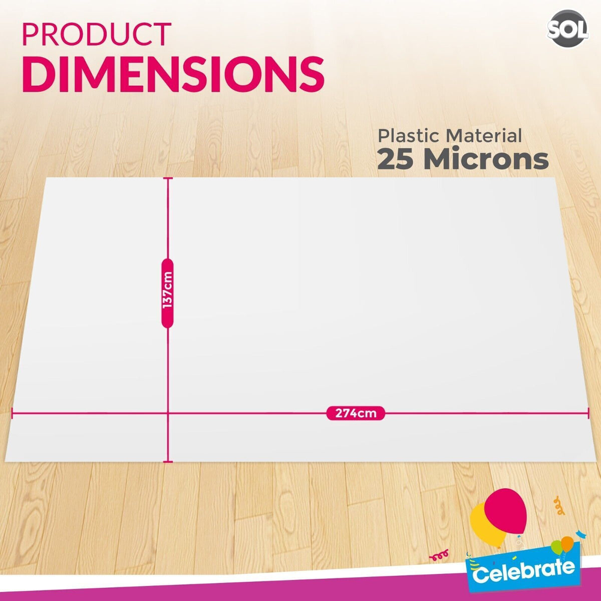White Plastic Rectangular Table Covers | Wipe Clean Party Tablecloths | 2 Pack