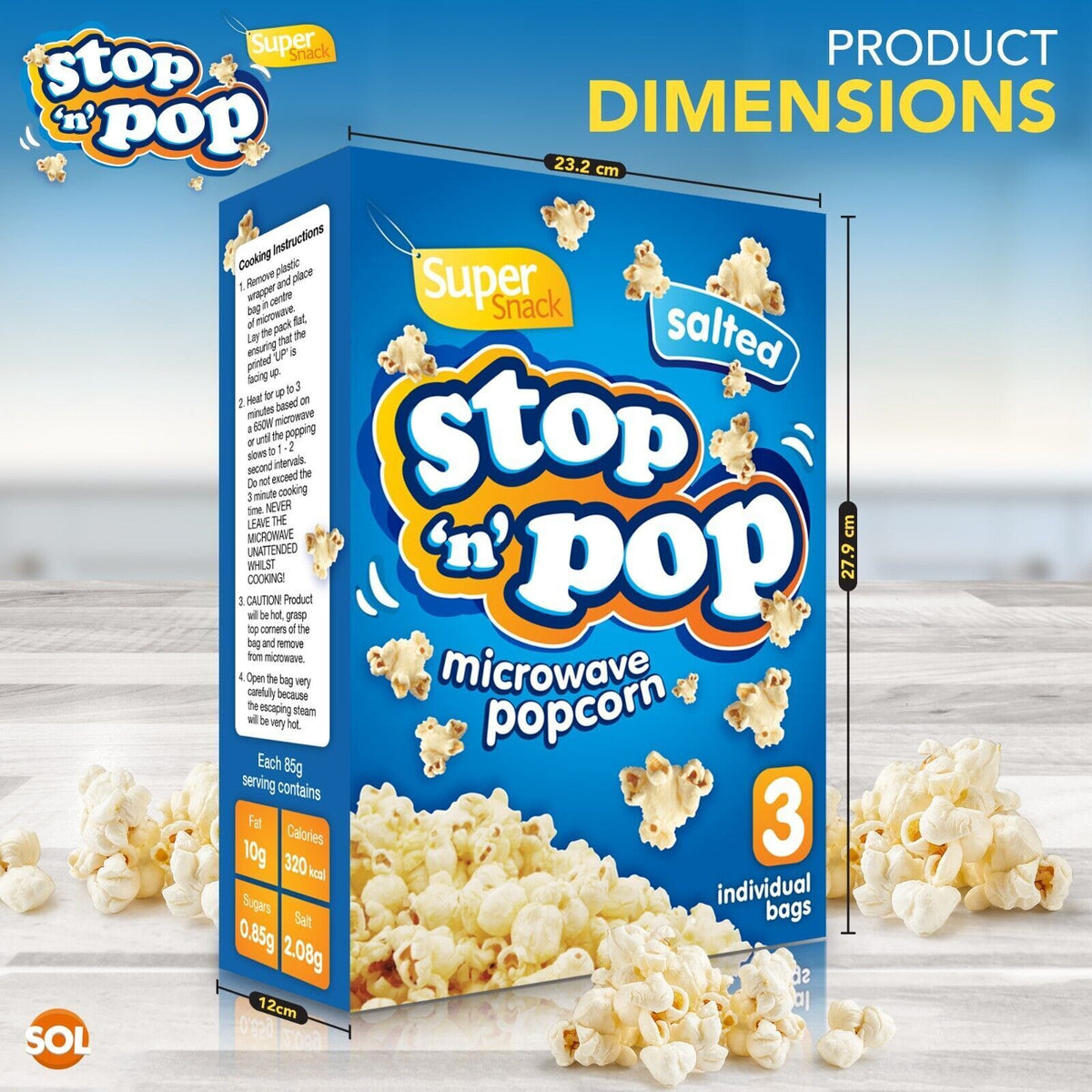 Microwave Popcorn 85g | Sweet Salted Butter Flavour | 48 Pack