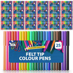Felt Tip Pens | Fine Fibre Drawing Colouring School | 600 Pack