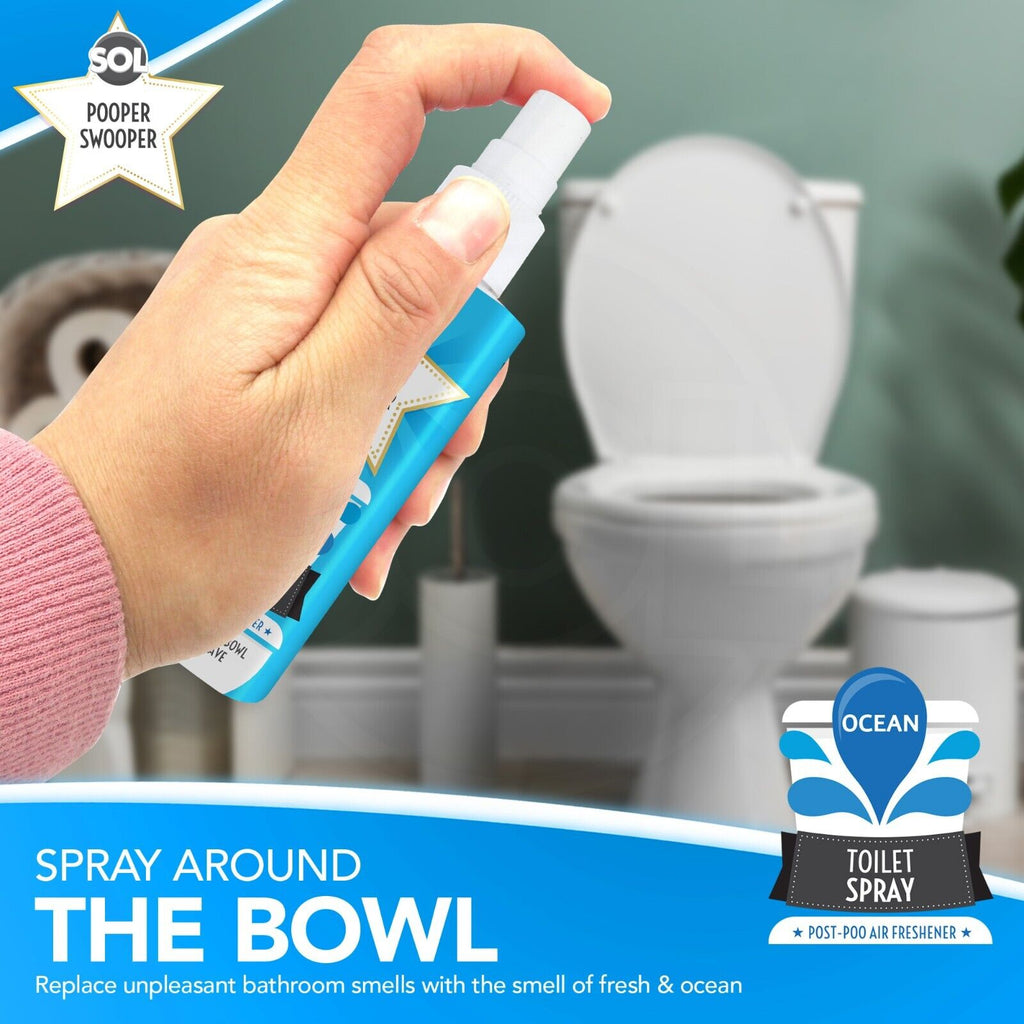 Pooper Star Toilet Spray | Ocean Scent Air Freshener | 3 Pack