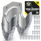 Tool Hooks & Screws Garage Garden Bike Storage | 15 Pack