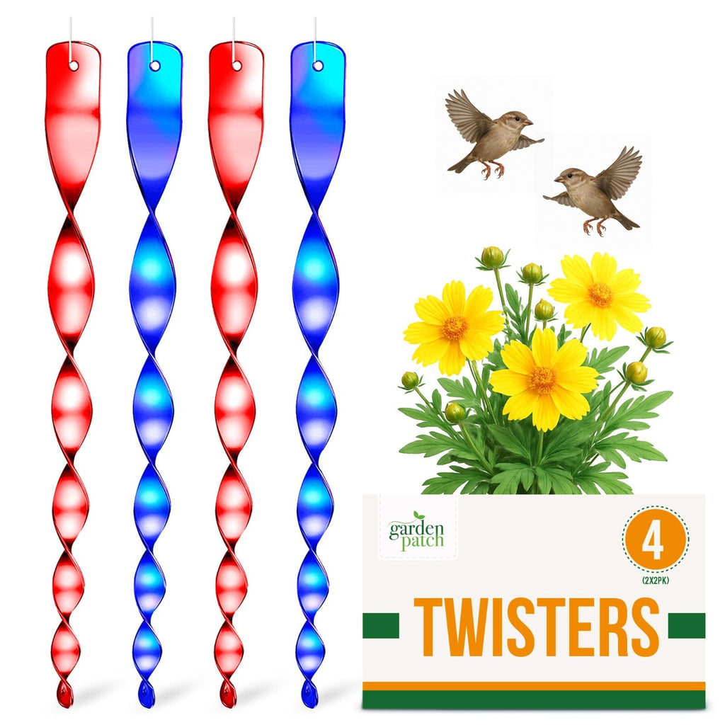 Bird Repellent Rods Reflective Spiral | Scare Pigeons Garden | 4 Pack