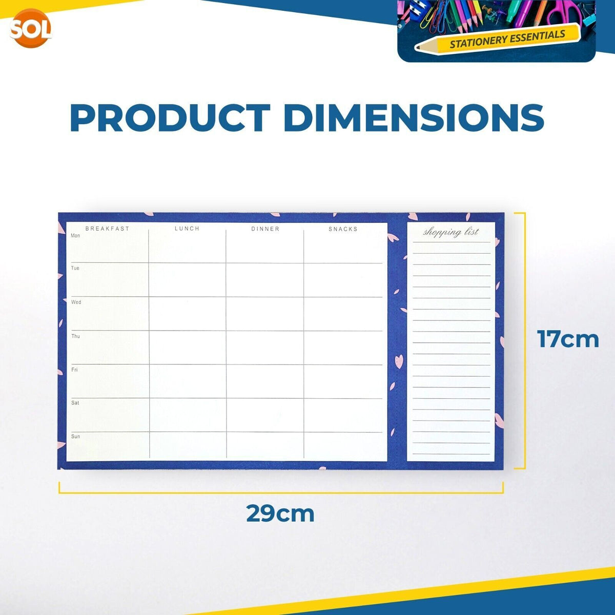 Magnetic Meal Planner Pad | Weekly Menu & Shopping List | 52 Pages