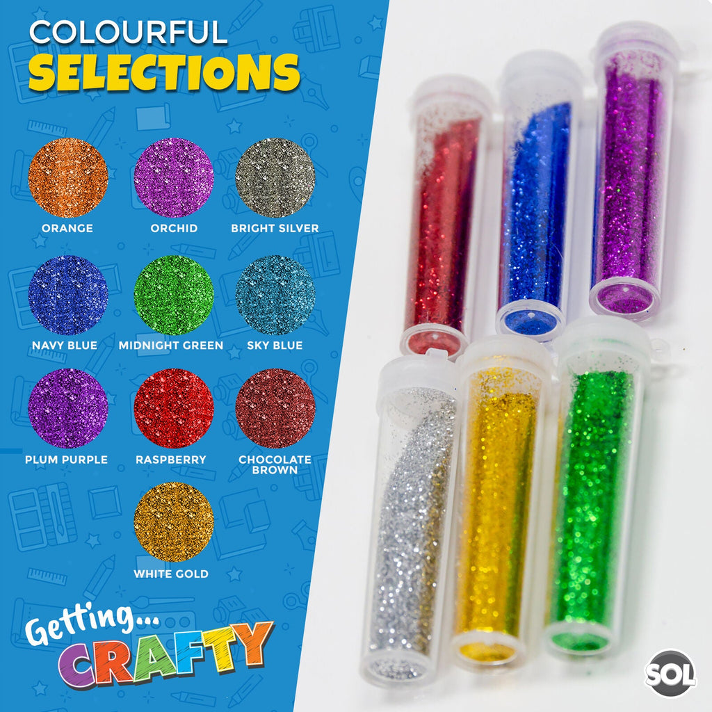 Glitter Tubes Assorted Colours | Shaker Pots Art & Craft | 27 Pack