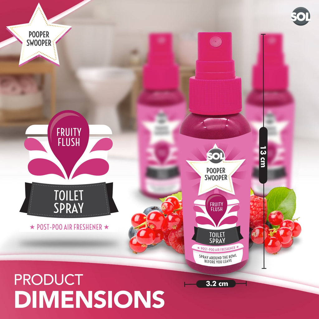 Pooper Star Toilet Spray | Fruity Fragrance Air Freshener | 3 Pack