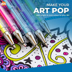 Gel Pens Set | Neon, Glitter & Metallic Colours for Writing and Colouring | 36 Pack