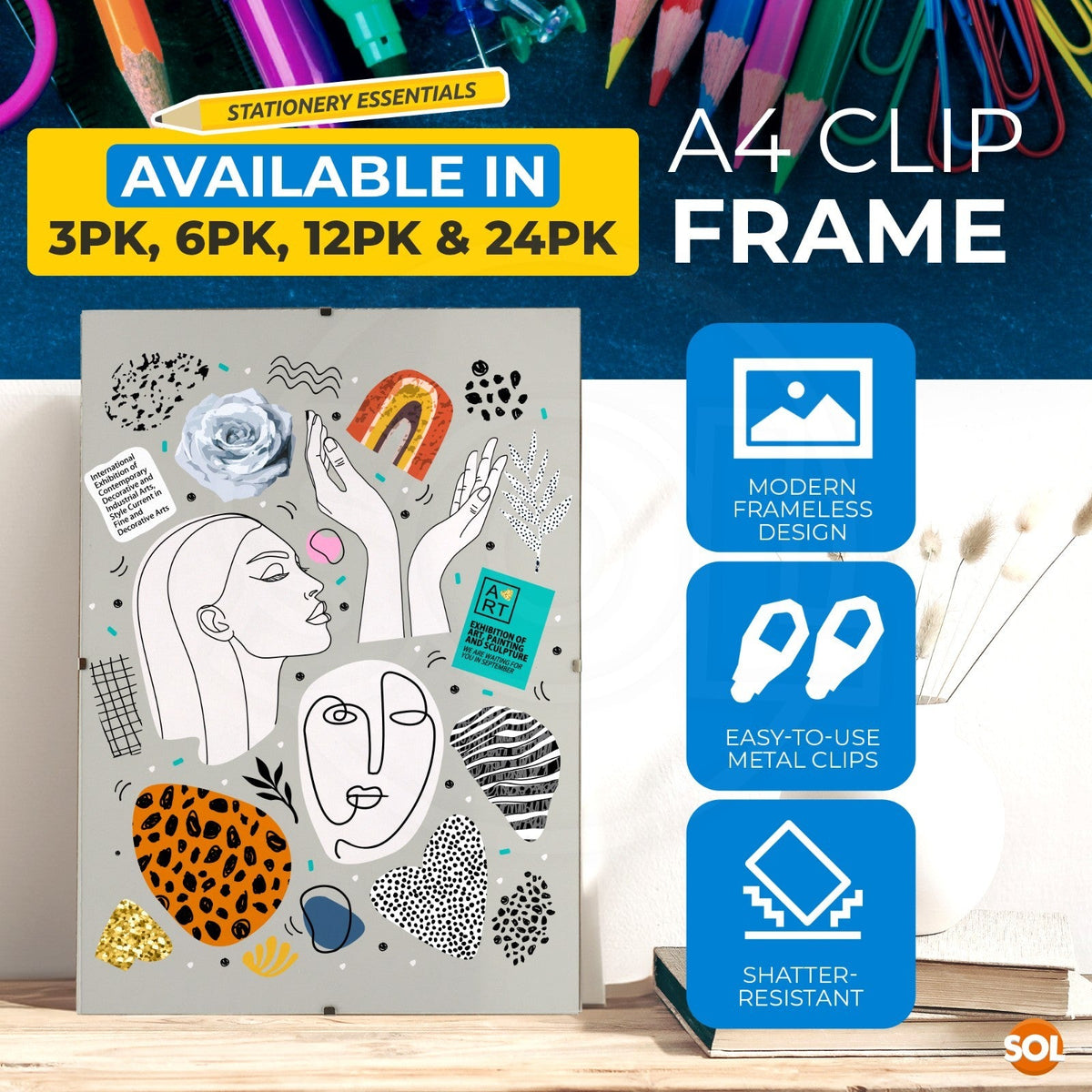 A4 Clip Frame | Frameless Certificate & Photo Display | 20 x 30cm