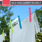 Dolly Pegs Durable Plastic Laundry Washing Clothes Line | 24 Pack
