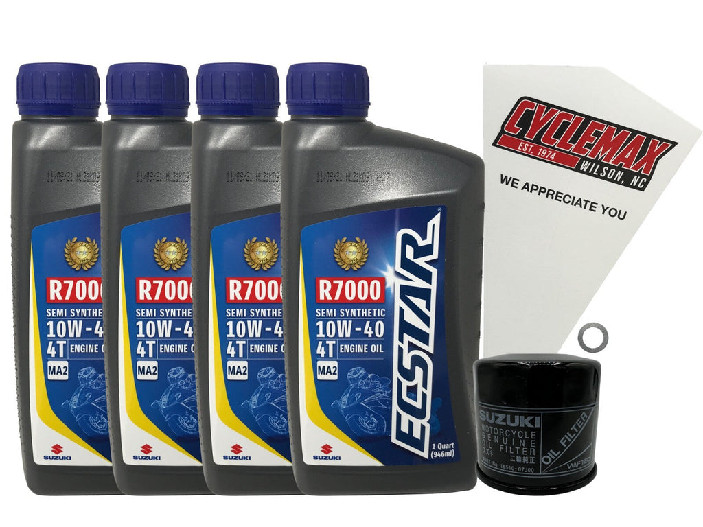 Suzuki Ecstar Semi-Synthetic Oil Change Kit for 2016-2022 GSX-S750
