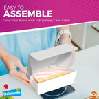 White Single Cake Slice Boxes | Wedding Party Favour | 20 Pack