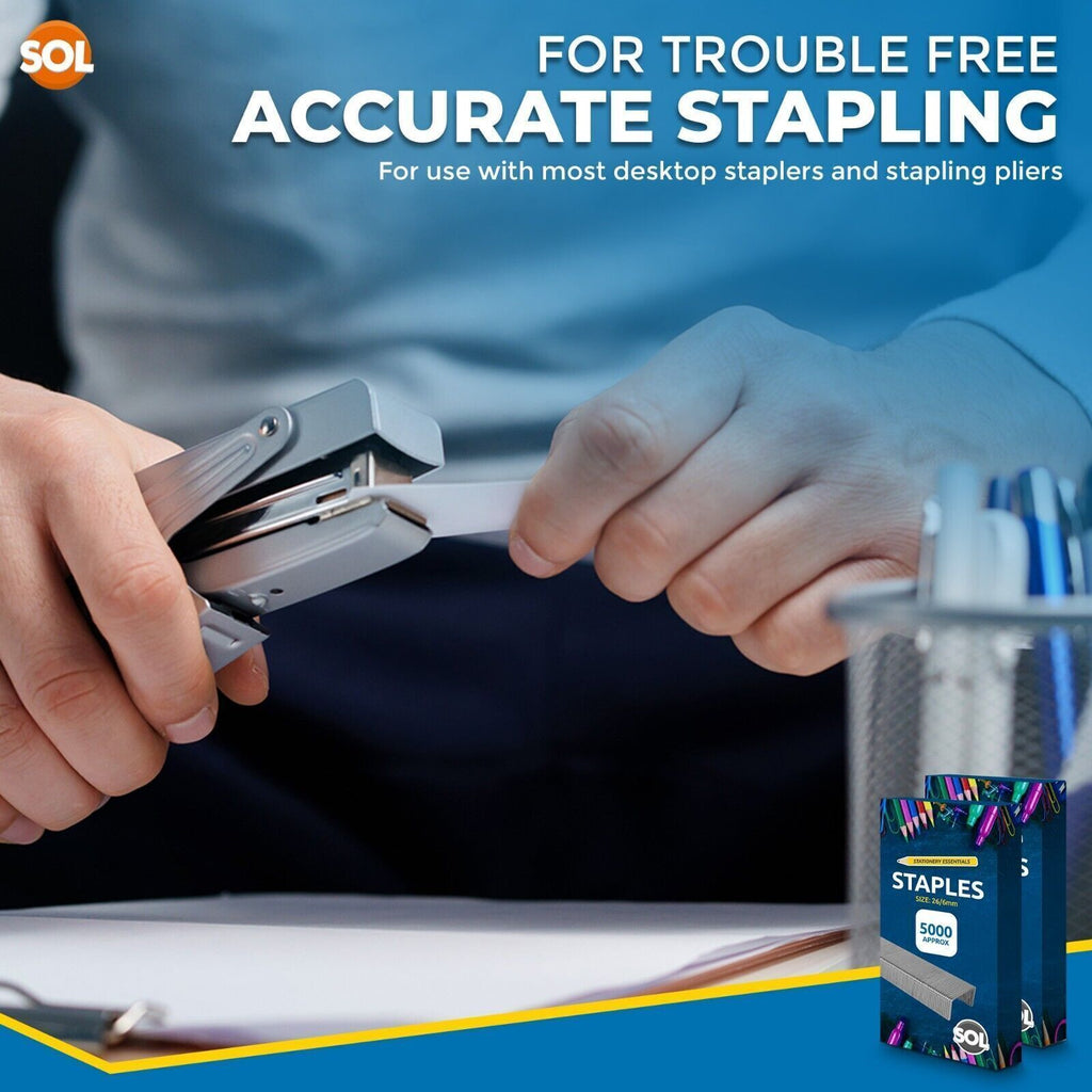 Office Staples 26/6 | Standard Fit Staplers | 10000 Pack