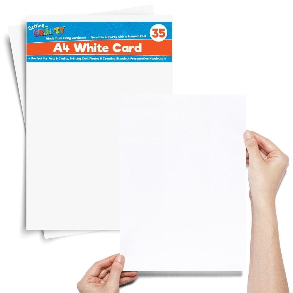 SOL A4 White Card 200gsm Thick Card for Printing and Crafting, Smooth Bright Finish, Durable Multipurpose Paper for Office, Home and Creative Projects